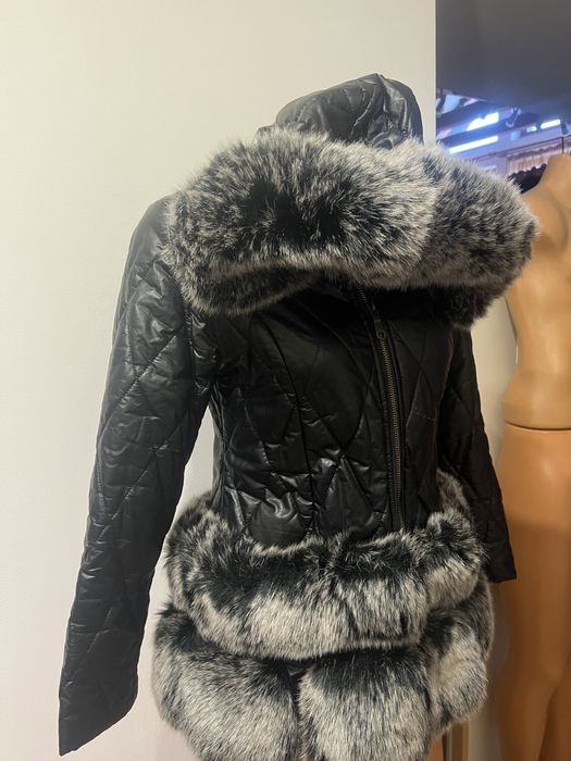 Geaca cu blanita piele ecologica