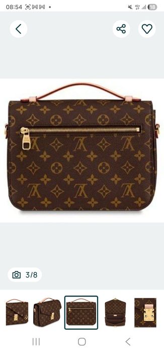 Geanta piele naturala LV Pochette Metis+portofel,cutie,certificat,card,saculet, etichetă incluse