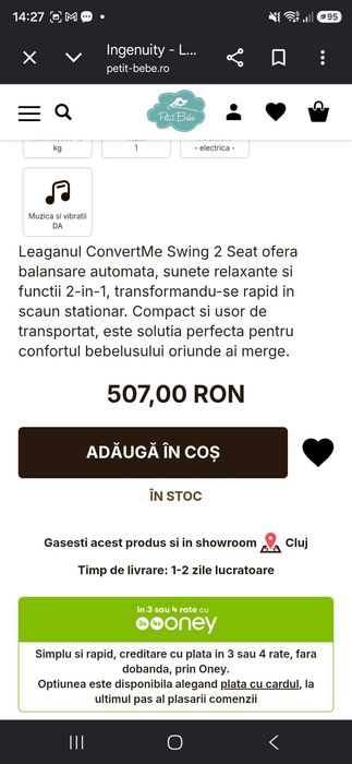 Leagăn electric bebeluși