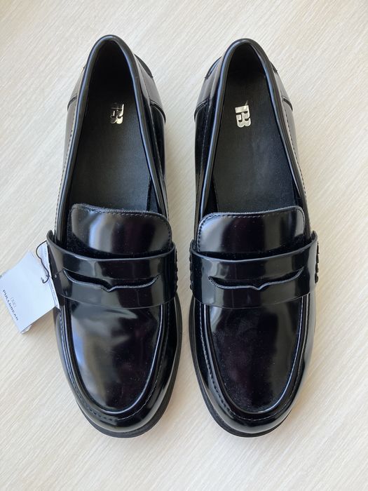 Черни кожени мокасини Pull and Bear 41 номер