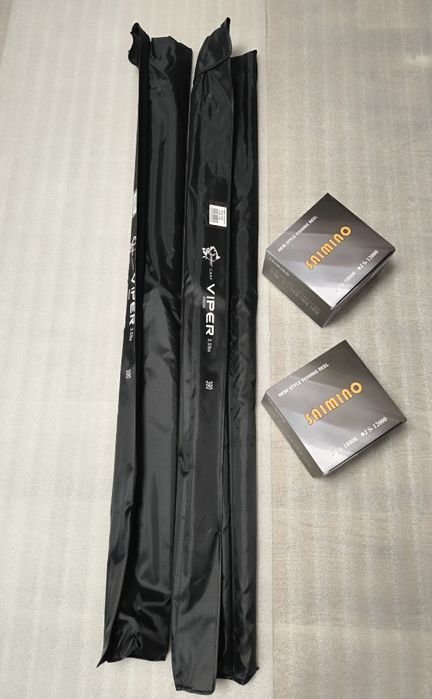 SET 2 Lansete Crap FL VIPER 3.90m 3.5 LBS + 2 Mulinete JS10000