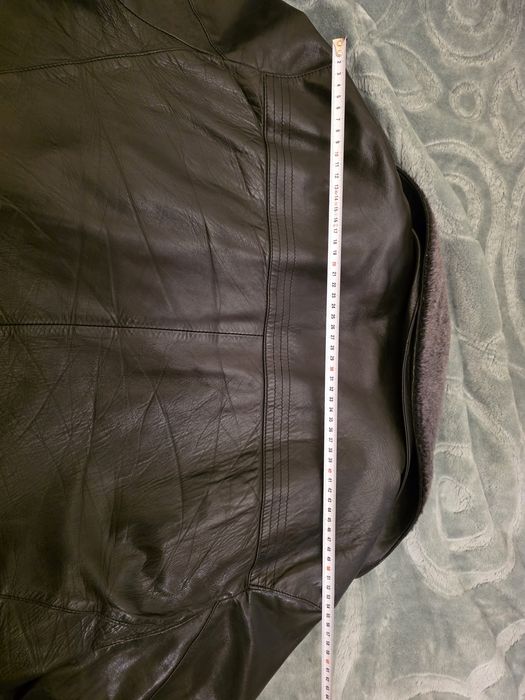 Geaca piele oaie - sheep skin- guler blana XXL