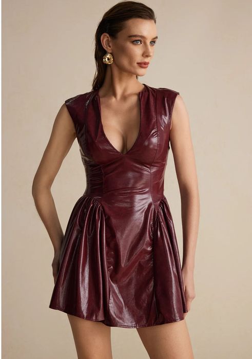 Рокля с кожен ефект Micas