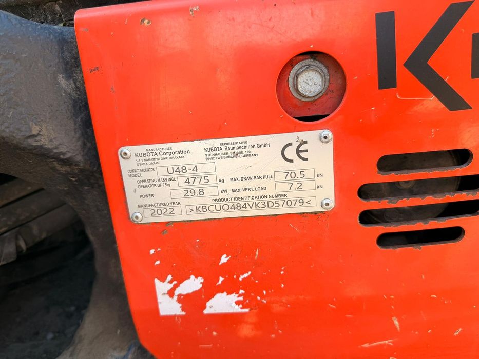 Vand Escavator de 5T an 2022 Kubota in stare foarte buna cu 3 cupe