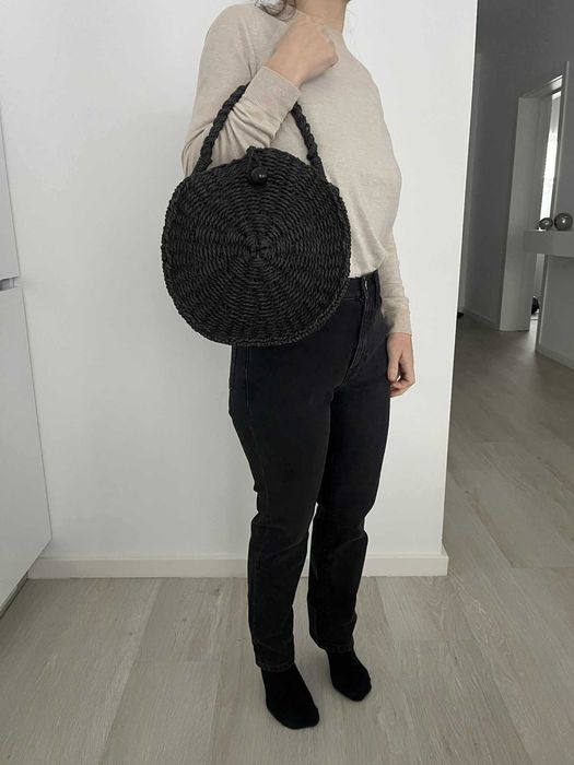 Geanta plaja neagra Stradivarius