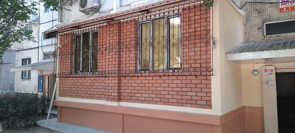 Balkonlarga gisht terish va tamirlash yangi rom panjara soyabon urnati
