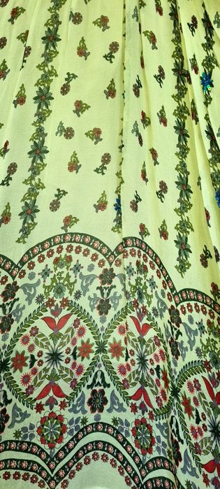 Fustă boho chic, 100% vâscoză, cu paiete și mărgele discrete