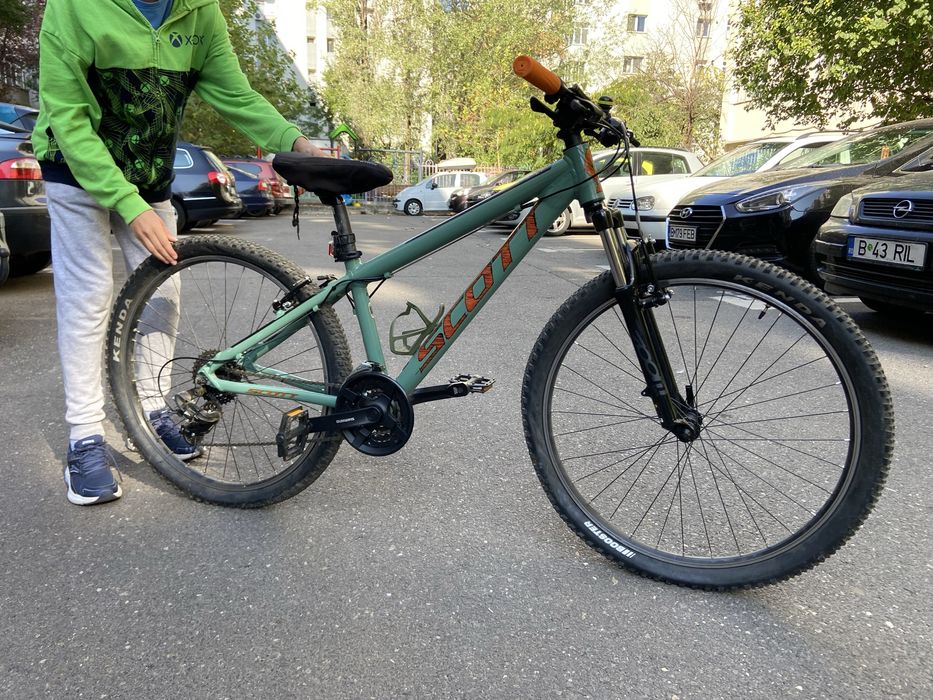 Scott Roxter 26 XS verde – foarte puțin folosită + accesorii