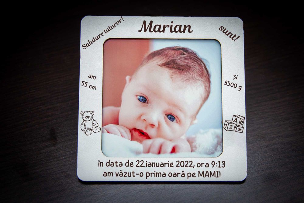 Cadou unic! Magnet de frigider/rama foto, gravată,personalizabil!