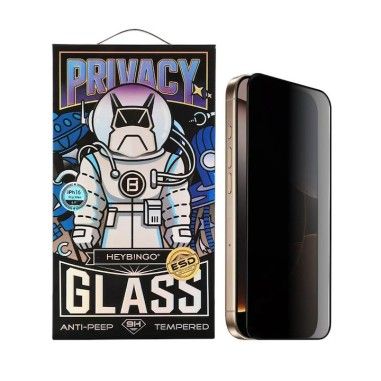 Folie Telefon Privacy iPhone 14 HEYBINGO, 9H din Sticla Securizata Antistatica, Cu Kit de Aplicare, Nu Lasa Amprente