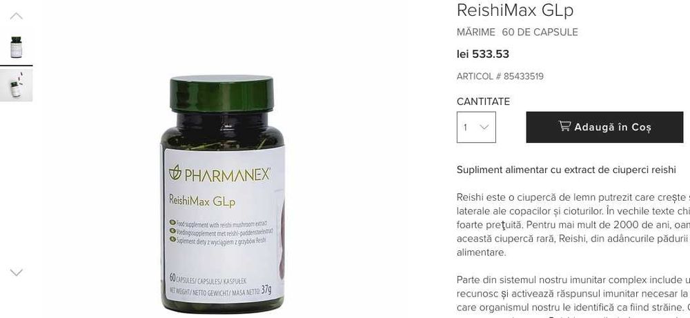 REISHI Max GLp de la Pharmanex NuSkin Tratament Ciuperca Reishi