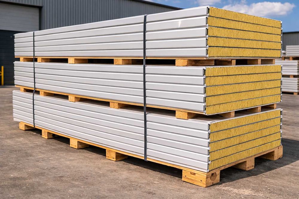 Panouri sandwich vată bazaltică 100 mm – pentru hale, depozite, ferme