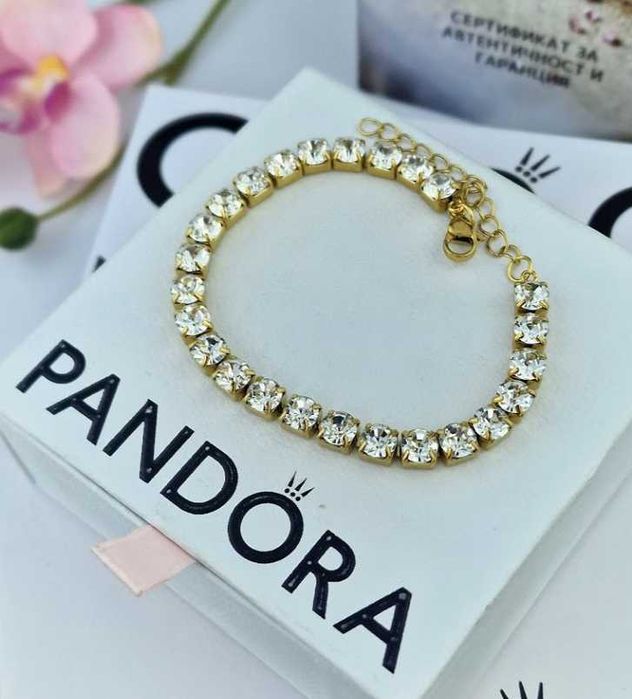 Tennis Crystal Bracelet | златиста гривна