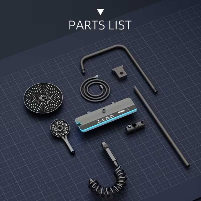 Луксозна душ система със светещ смесител дисплей и 4 функции бутони