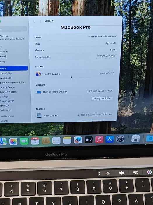 Macbook pro Touch Bar A2338 M1 , RAM 8 GB , Ssd 256