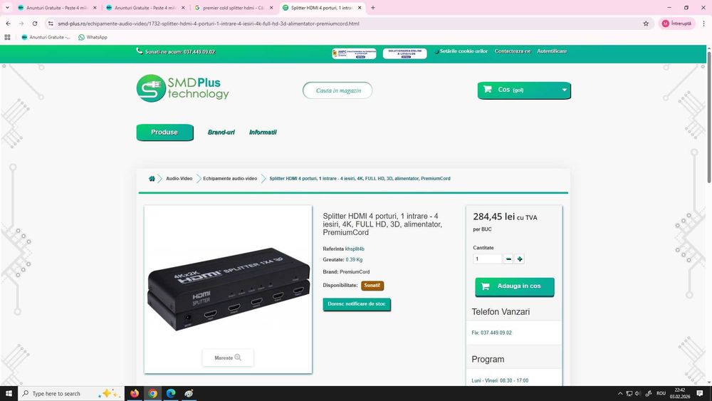 Splitter / Switch HDMI  - Nou / Garantie