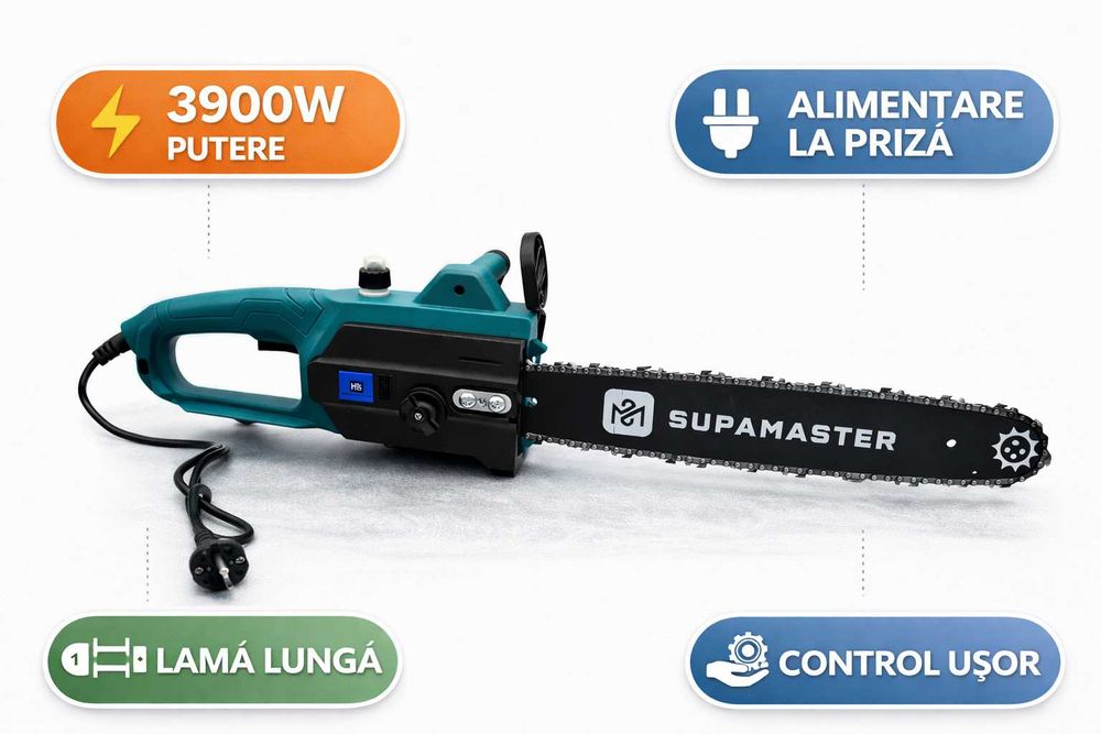 Drujba electrica Supamaster 3900W lama lunga pentru lemn