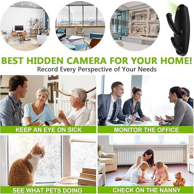 HD 1080P Малка, шпионска скрита камера във формата на закачка за дрехи