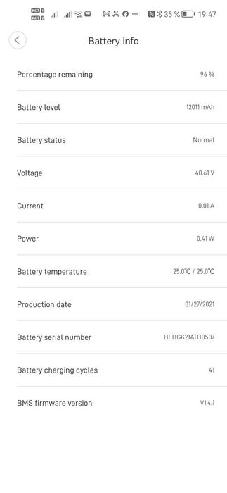 Trotinetă electrică Xiaomi Mi Pro 2 – baterie foarte bună, doar 41 cicluri
