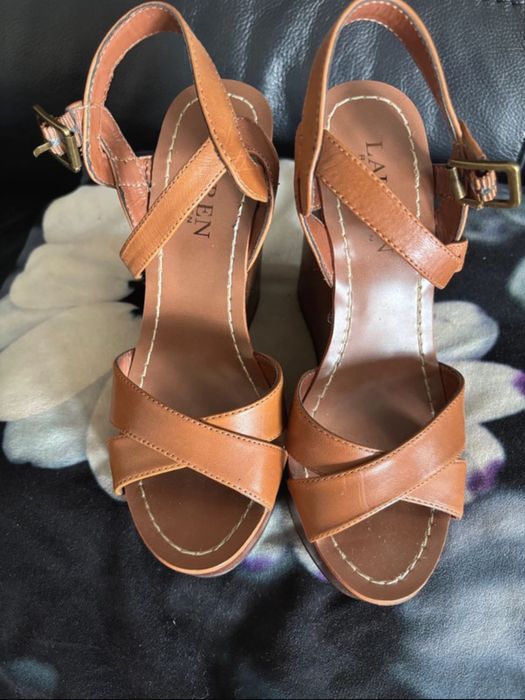 Ralph Lauren сандали на платформа естествена кожа