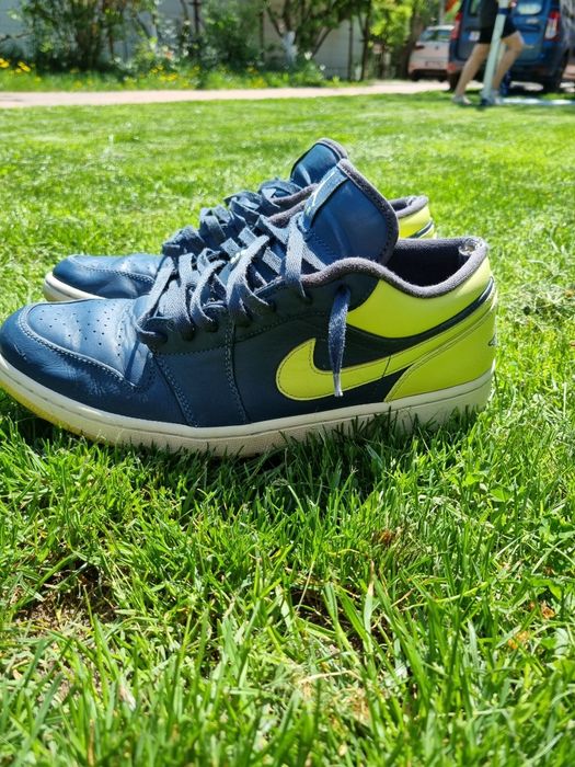 Air Jordan 1 Low Squadron Blue Electric Yellow Marimea 46