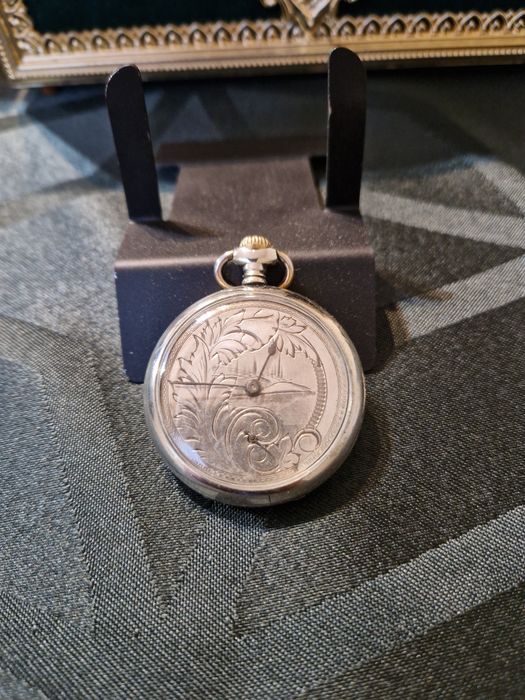 Чудесен антикварен швейцарски джобен часовник Cyma