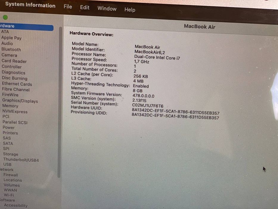 MacBook Air Cora i7 512gb 2013