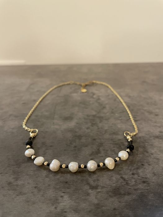 Colier cu perle de cultura auriu