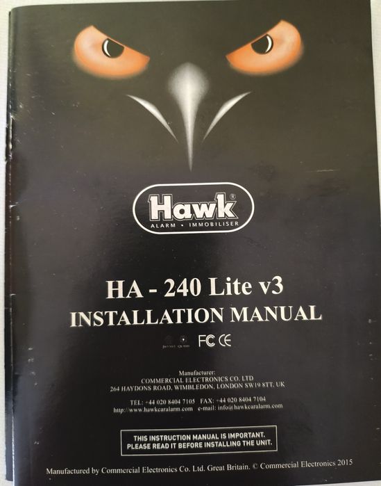 Alarmă auto și imobilizator HAWK