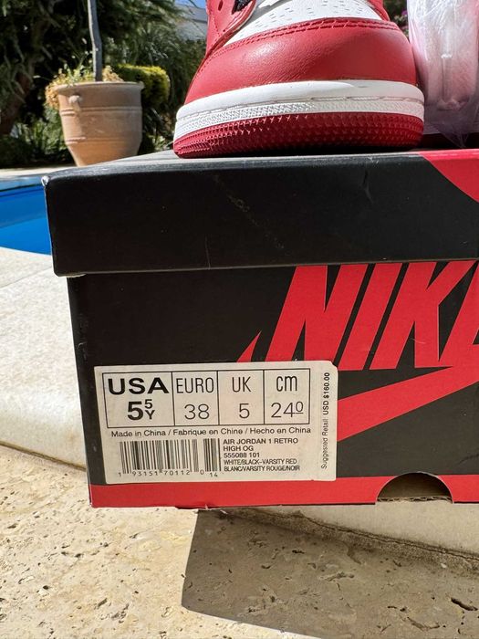 Jordan 1 Retro High Chicago 38 EUR Кецове + Кутия Нови