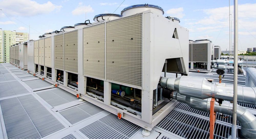 Установка VRF-системы, Чиллер-Фанкойл