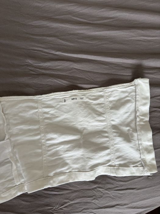 бюстие, дънкено, бяло