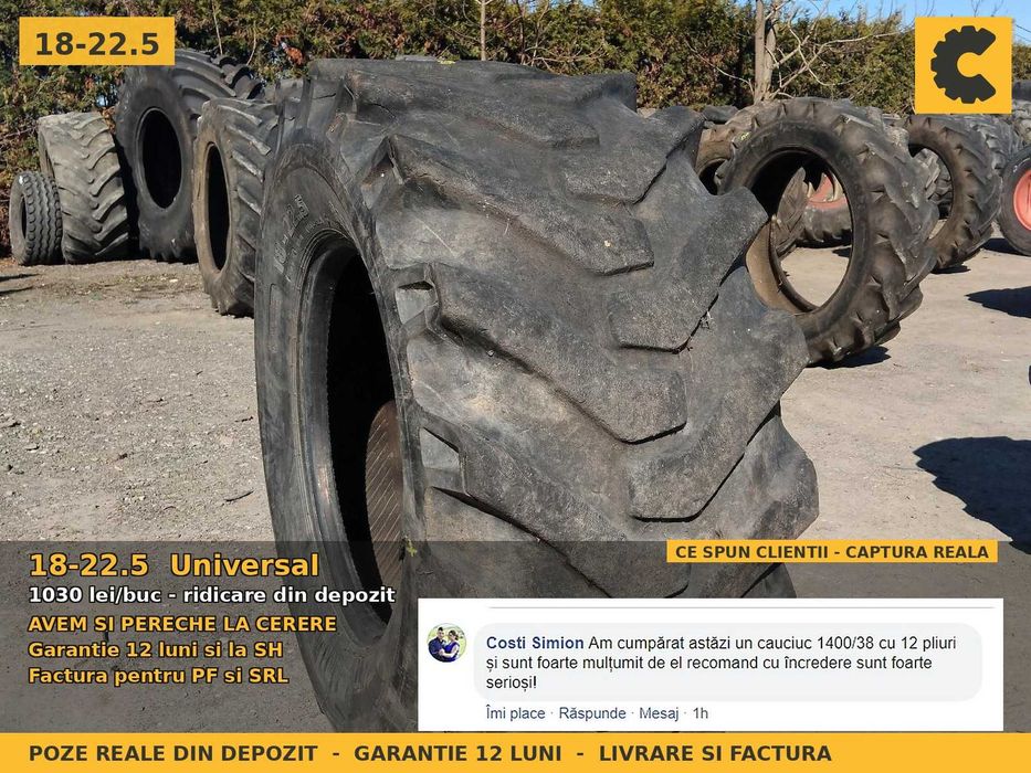 Cauciucuri Anvelope 18-22.5 18R22.5 18 22.5 18225 Universal Remorca Implement Flotatie SH Second Hand IEFTIN Oferta Pret Bun Reducere Livrare Factura