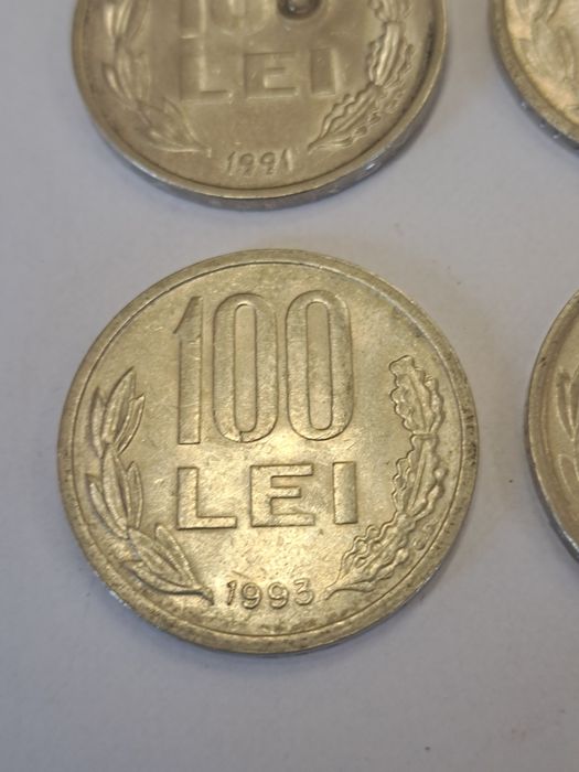 Monede 100 lei, 1991, 1992, 1993, 1994. Pret 250 lei