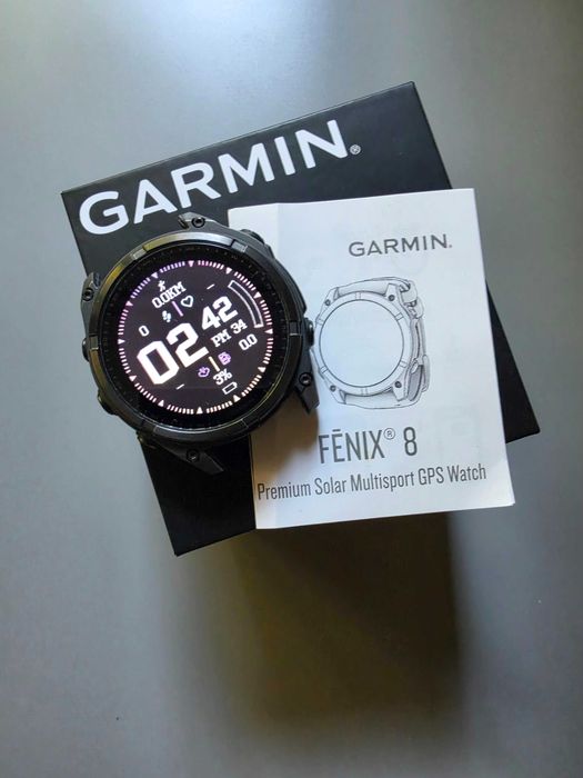 Ceas Garmin Fenix 8 SOLAR Sapphire Titanium 47mm IN GARANTIE - 2028