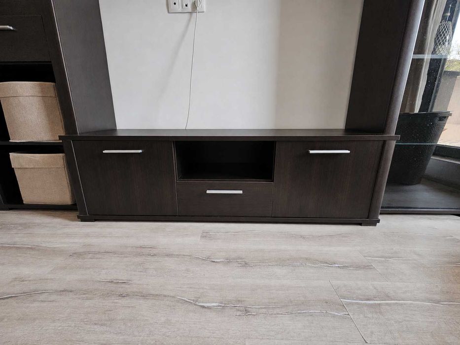 Mobilă living Mobexpert – corpuri multiple, maro închis