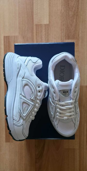 Дамски сникърси обувки Диор Reflective White Lux Sneakers