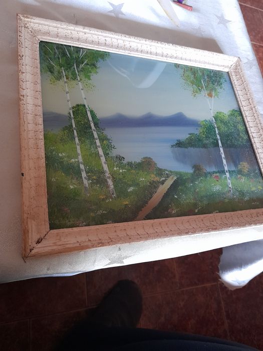 Картина - пейзаж стъклопис