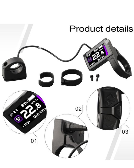 Display SPORTARC DPC245 pentru E-Bike Bafang – Bluetooth 5.0, CAN Protocol