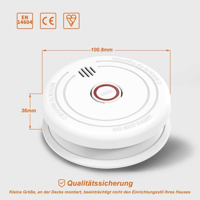 Комплект 4 бр. фотоелектрични датчици за дим магнитен монтаж и 9V бат.