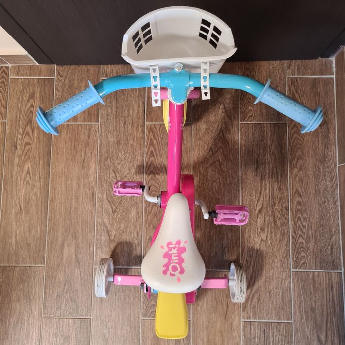 Колело за момиче, Модел Peppa Pig, Nickelodeon, 10", С педали, Помощни