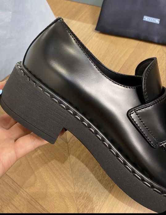 Prada Chocolate brushed leatsher loafers