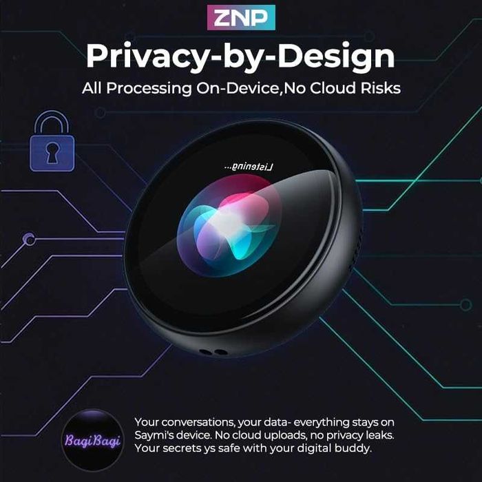 ZNP Z01 AI Companion цифрова значка, преносим Bluetooth 6.0 преводач с HD сензорен екран