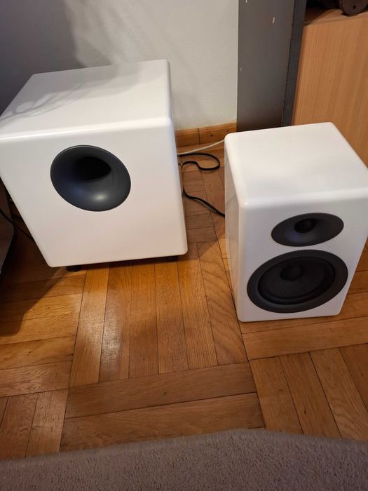 Boxe active Audioengine A5+ Wireless, plus subwoofer Audioengine S8