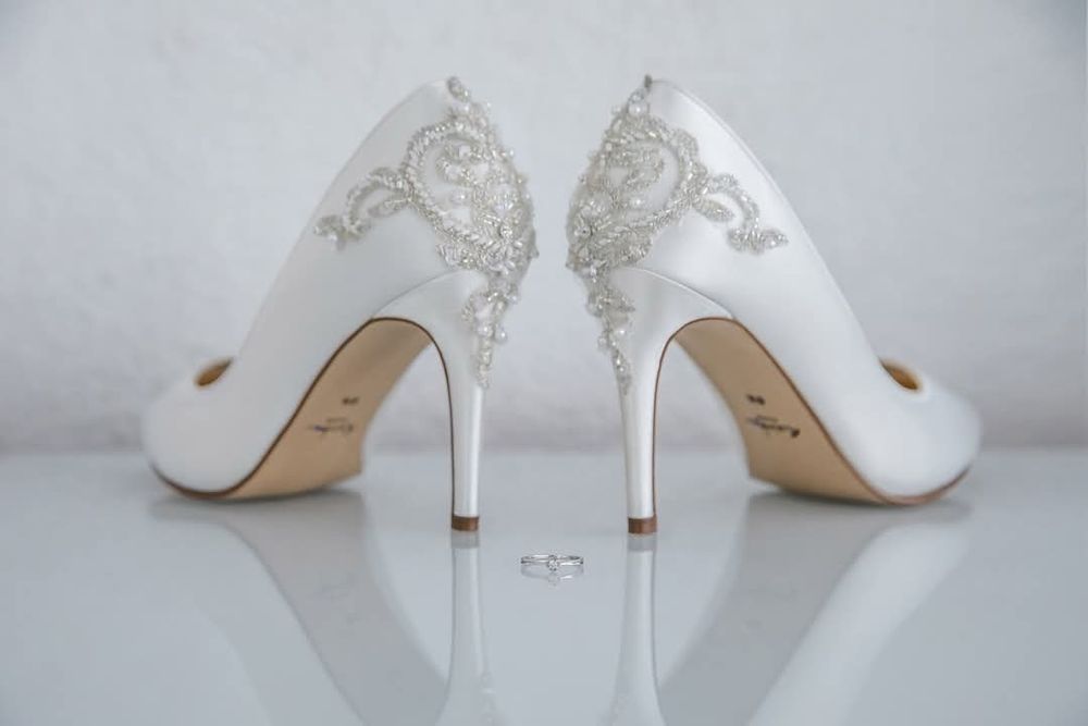 Булчински обувки на ток/ Бели официални обувки на ток