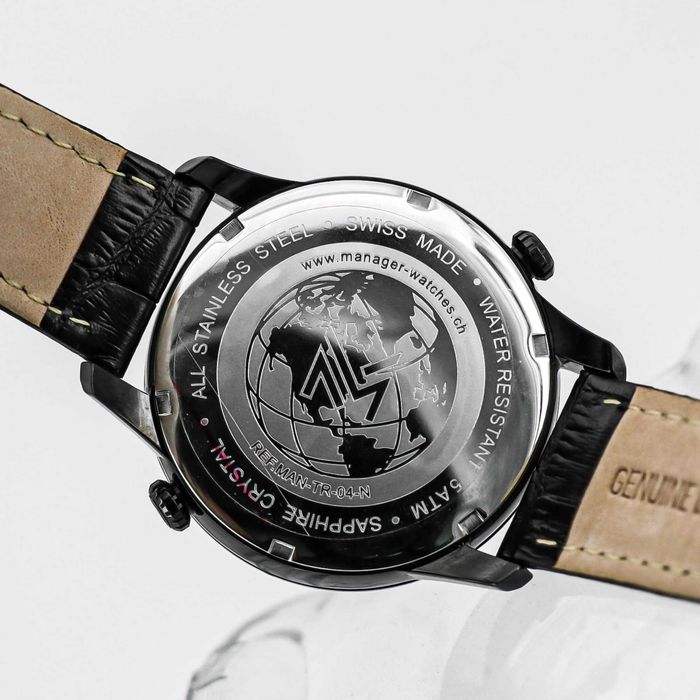 Ceas  Manager  - Dual Time Swiss Made - MAN-TR-04-N - Bărbați
