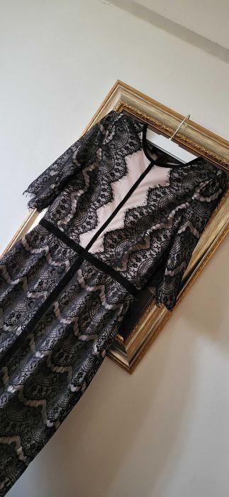 Rochie de seara, de ocazie, dantela neagra luxoasa