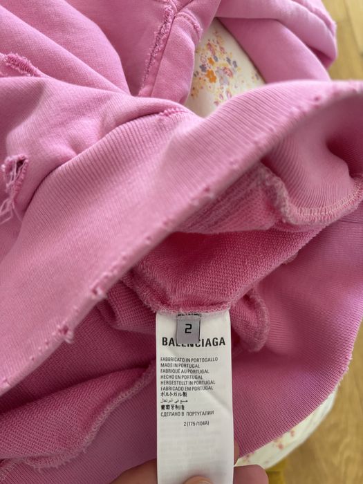 Balenciaga pink polo zip up