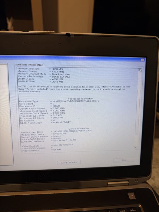 Laptop Dell Latitude E6430 i5/6Gb Ram/Ssd 240/Video Nvidia+Intel/Bat