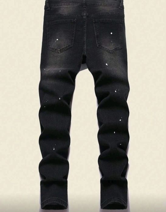 Chillumni Blugi casual pentru bărbați, spălați, cu buzunar oblic, de z